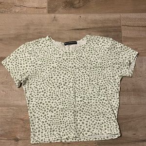 green leopard print top